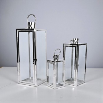 طقم فوانيس ديكور فضي3 حبات 