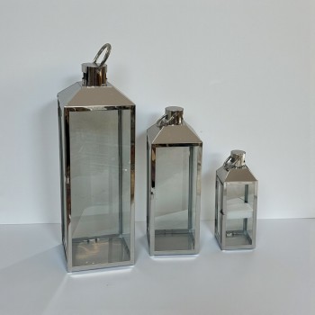 طقم فوانيس ديكور فضي3 حبات 