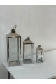 طقم فوانيس ديكور فضي3 حبات 