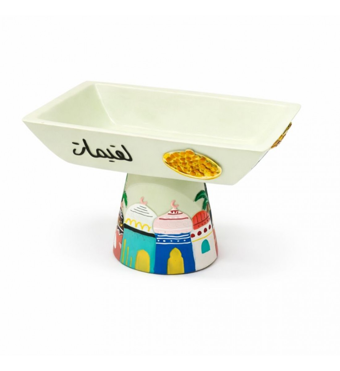 وعاء تقديم ديكوري مرتفع بتصميم تراثي أنيق، مصنوع بعناية ليجمع بين الجمال والوظيفة. 20×13×13سم