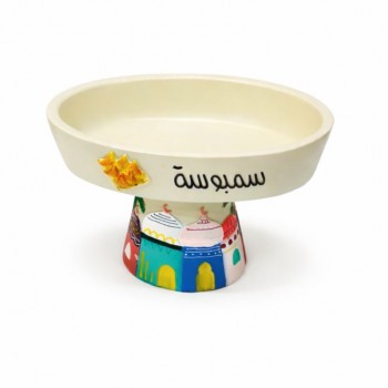 وعاء تقديم ديكوري مرتفع بتصميم تراثي أنيق، مصنوع بعناية ليجمع بين الجمال والوظيفة. 20×13×12سم