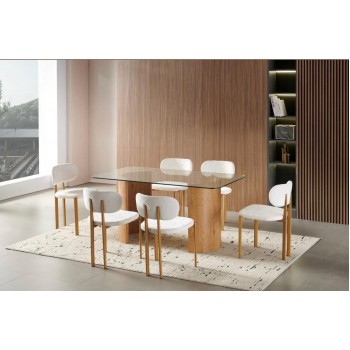 طاولة طعام  سطح زجاج - 6 كرسي - 