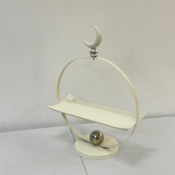 ستاند تقديم معدني بتصميم عصري راقٍ مستوحى من أجواء رمضان، 44×32×11سم 