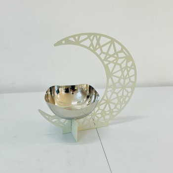 ستاند تقديم معدني بتصميم عصري راقٍ مستوحى من أجواء رمضان ، 26×26×41سم 