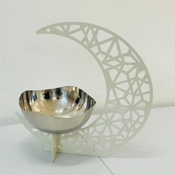 ستاند تقديم معدني بتصميم عصري راقٍ مستوحى من أجواء رمضان ،  20×35×20سم 