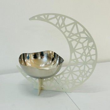 ستاند تقديم معدني بتصميم عصري راقٍ مستوحى من أجواء رمضان ،  20×35×20سم 