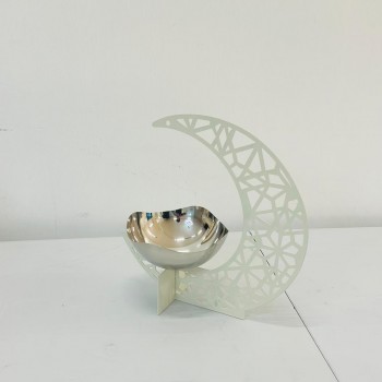 ستاند تقديم معدني بتصميم عصري راقٍ مستوحى من أجواء رمضان ، 25×13×13سم 