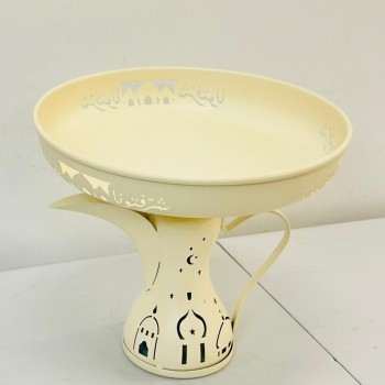 ستاند تقديم معدني بتصميم عصري راقٍ مستوحى من أجواء رمضان ،25×25×21سم 