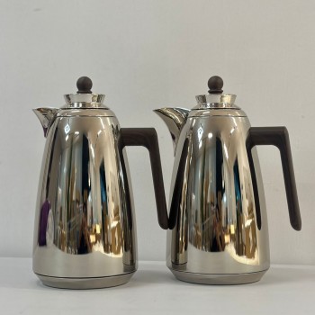 طقم ترامس شاي وقهوة  راقي استيل داخل زجاج 