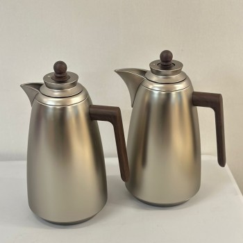 طقم ترامس شاي وقهوة  راقي استيل داخل زجاج 