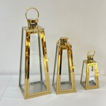 طقم فوانيس ديكور ذهبي 3حبات طقم فوانيس ديكور ذهبي 3حبات