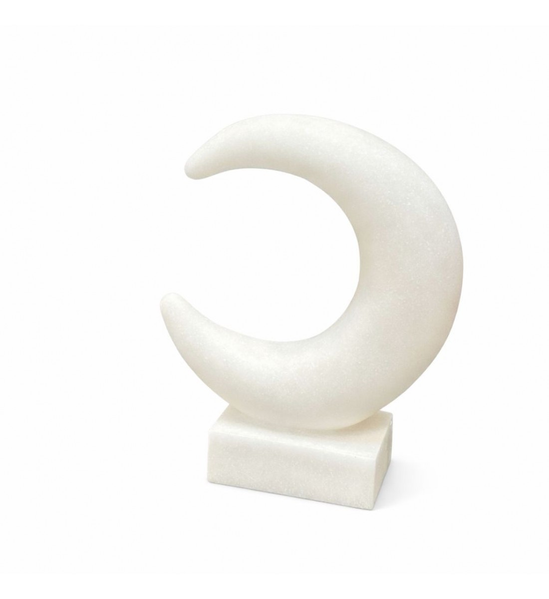 قطعة ديكور أنيقة بتصميم رمزي يجمع بين الهلال والنجمة، مصنوعة بلون أبيض ناعم 28×22×8سم 