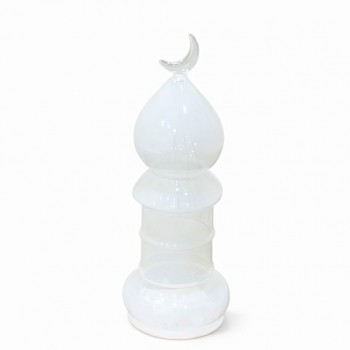 قطعة ديكور أنيقة مصنوعة من زجاج شفاف عالي الجودة، بتصميم مستوحى من المآذن الإسلامية،27×9×9سم 