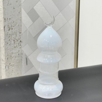 قطعة ديكور أنيقة مصنوعة من زجاج شفاف عالي الجودة، بتصميم مستوحى من المآذن الإسلامية،27×9×9سم 