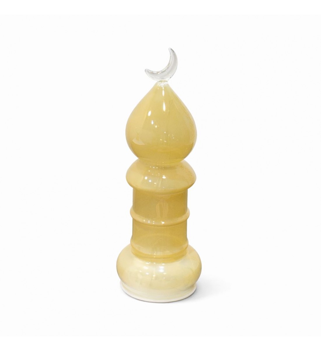 قطعة ديكور أنيقة مصنوعة من زجاج شفاف عالي الجودة، بتصميم مستوحى من المآذن الإسلامية،27×9×9سم 