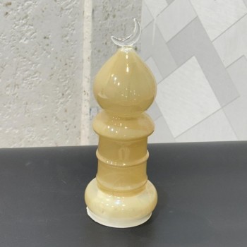 قطعة ديكور أنيقة مصنوعة من زجاج شفاف عالي الجودة، بتصميم مستوحى من المآذن الإسلامية،27×9×9سم 