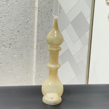 قطعة ديكور أنيقة مصنوعة من زجاج شفاف عالي الجودة، بتصميم مستوحى من المآذن الإسلامية، 42×9×9سم