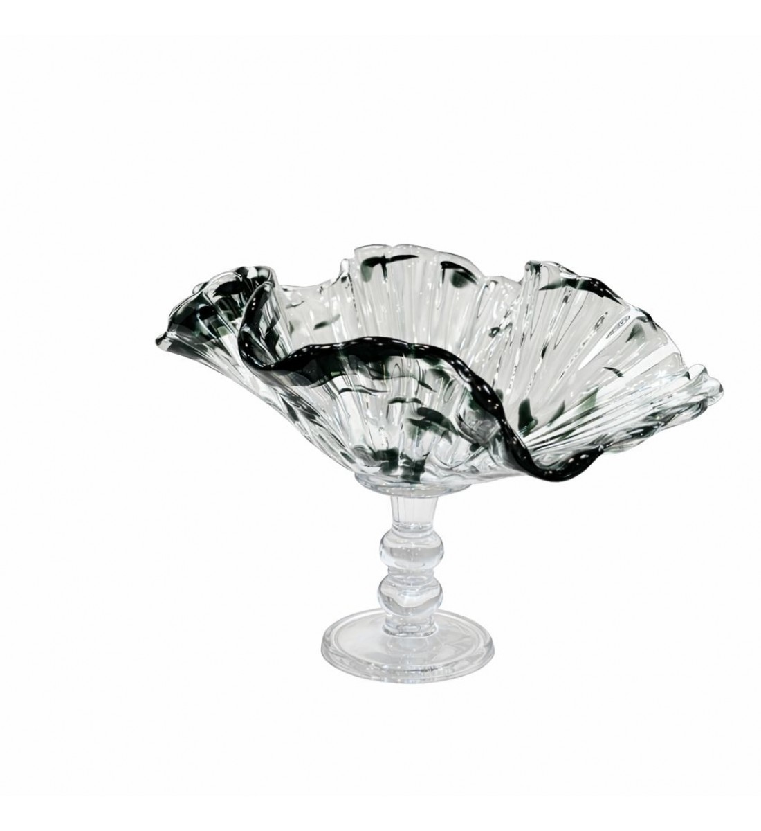 صحن زجاجية فاخرة بتصميم أنيق مستوحى من شكل الصدفة 24×26×37سم صحن زجاجية فاخرة بتصميم أنيق مستوحى من شكل الصدفة 24×26×37سم