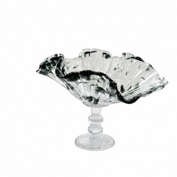 صحن زجاجية فاخرة بتصميم أنيق مستوحى من شكل الصدفة 24×26×37سم 