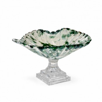 صحن زجاجية فاخرة بتصميم أنيق مستوحى من شكل الصدفة25×35×25سم 