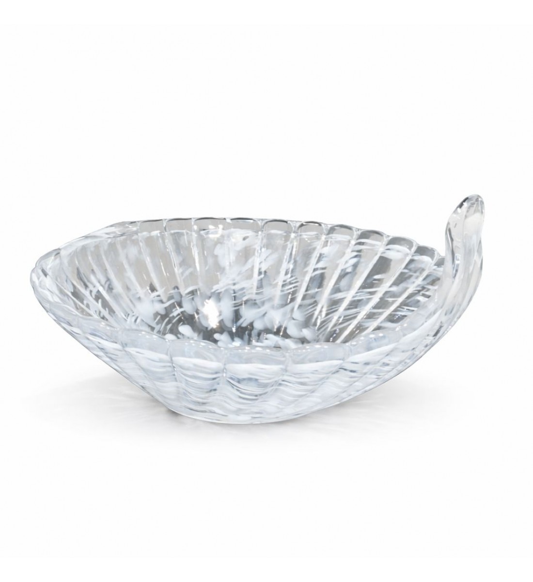 صحن زجاجية فاخرة بتصميم أنيق مستوحى من شكل الصدفة 26×25×20سم صحن زجاجية فاخرة بتصميم أنيق مستوحى من شكل الصدفة 26×25×20سم