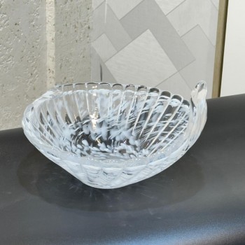 صحن زجاجية فاخرة بتصميم أنيق مستوحى من شكل الصدفة 26×25×20سم 