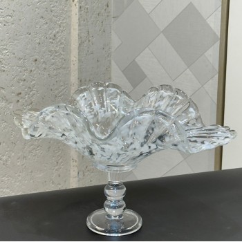 صحن زجاجية فاخرة بتصميم أنيق مستوحى من شكل الصدفة 24×26×24سم 