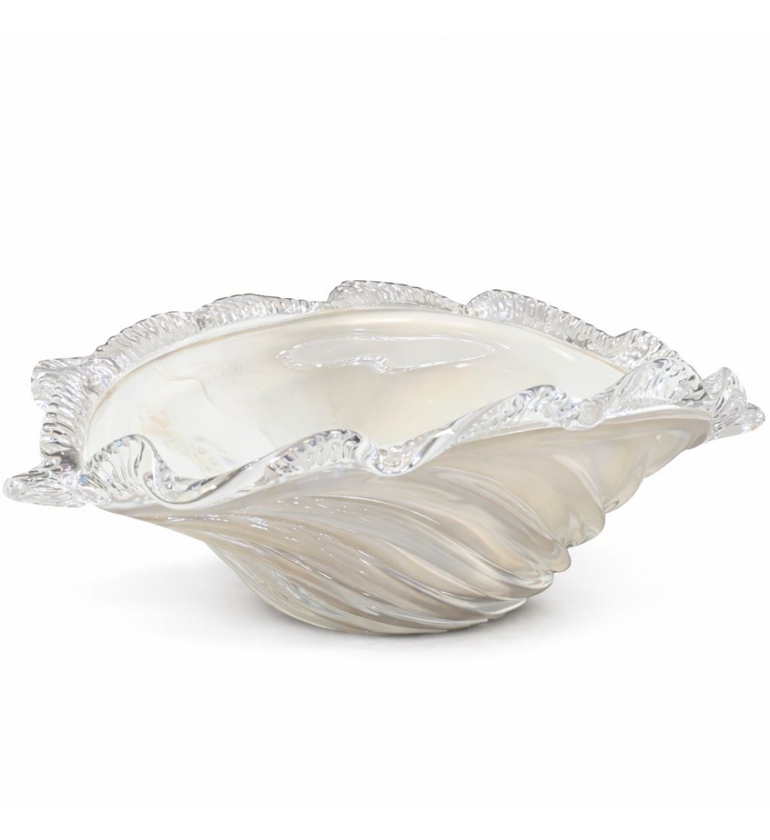 صحن زجاجية فاخرة بتصميم أنيق مستوحى من شكل الصدفة 40×23×17سم 