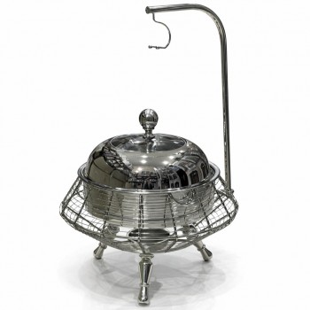 سخان طعام من الستانلس ستيل هندي غطاء زجاج  استيل –4لتر    