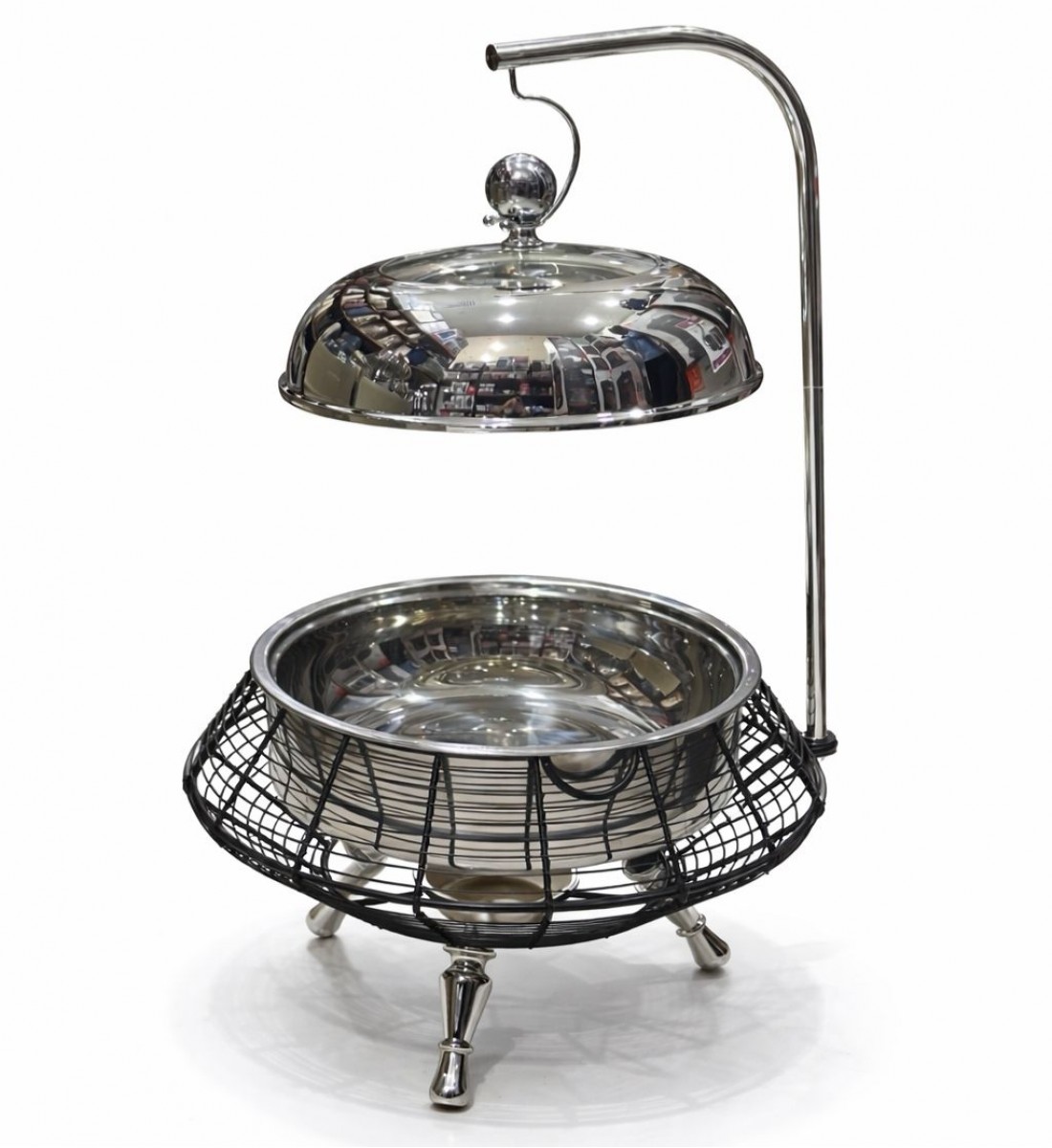 سخان طعام من الستانلس ستيل هندي غطاء زجاج استيل –4لتر سخان طعام من الستانلس ستيل هندي غطاء زجاج استيل –4لتر