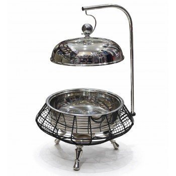 سخان طعام من الستانلس ستيل هندي غطاء زجاج  استيل –4لتر    