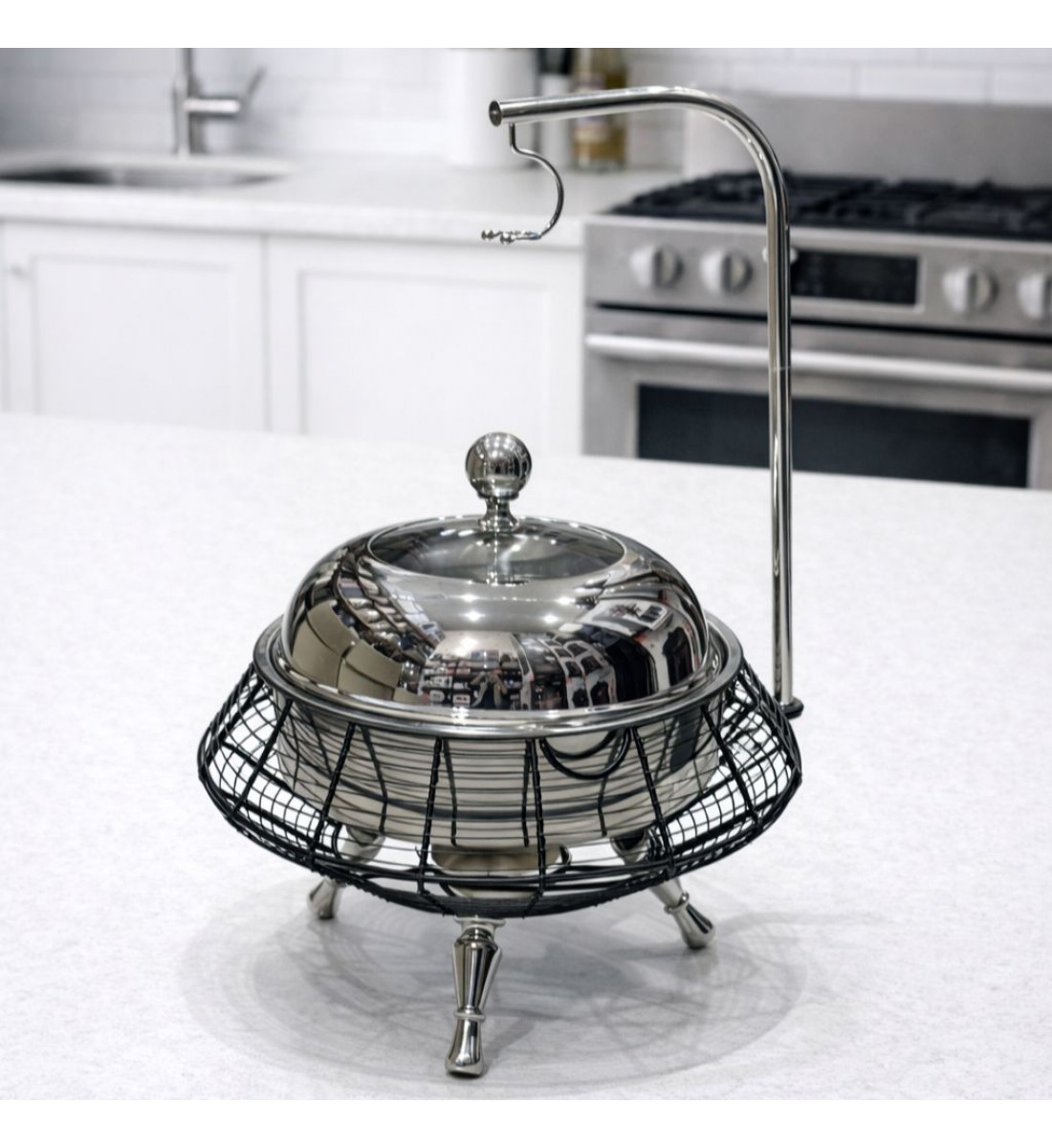 سخان طعام من الستانلس ستيل هندي غطاء زجاج استيل –4لتر سخان طعام من الستانلس ستيل هندي غطاء زجاج استيل –4لتر