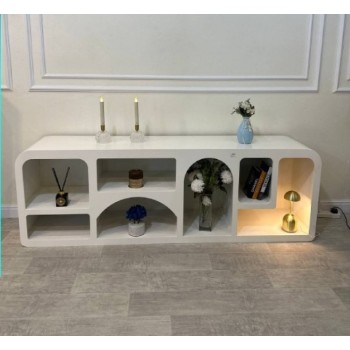 طاولة بلازما خشب بلون أبيض شكل حديث مقاس 180*40*60 سم 