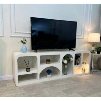 طاولة بلازما خشب بلون أبيض شكل حديث مقاس 180*40*60 سم 