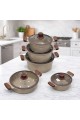 طقم قدور طبخ فاخر بتصميم أنيق يجمع بين الجمال والعملية، مصنوع من مواد عالية الجودة بلمسة حجرية مميزة تمنح توزيعًا متوازنًا للحرارة 10قطع طقم قدور طبخ فاخر بتصميم أنيق يجمع بين الجمال والعملية، مصنوع من مواد عالية الجودة بلمسة حجرية مميزة تمنح توزيعًا متوازنًا للحرارة 10قطع