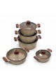 طقم قدور طبخ فاخر بتصميم أنيق يجمع بين الجمال والعملية، مصنوع من مواد عالية الجودة بلمسة حجرية مميزة تمنح توزيعًا متوازنًا للحرارة 10قطع طقم قدور طبخ فاخر بتصميم أنيق يجمع بين الجمال والعملية، مصنوع من مواد عالية الجودة بلمسة حجرية مميزة تمنح توزيعًا متوازنًا للحرارة 10قطع