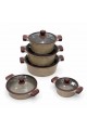 طقم قدور طبخ فاخر بتصميم أنيق يجمع بين الجمال والعملية، مصنوع من مواد عالية الجودة بلمسة حجرية مميزة تمنح توزيعًا متوازنًا للحرارة 10قطع طقم قدور طبخ فاخر بتصميم أنيق يجمع بين الجمال والعملية، مصنوع من مواد عالية الجودة بلمسة حجرية مميزة تمنح توزيعًا متوازنًا للحرارة 10قطع