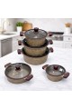 طقم قدور طبخ فاخر بتصميم أنيق يجمع بين الجمال والعملية، مصنوع من مواد عالية الجودة بلمسة حجرية مميزة تمنح توزيعًا متوازنًا للحرارة 10قطع طقم قدور طبخ فاخر بتصميم أنيق يجمع بين الجمال والعملية، مصنوع من مواد عالية الجودة بلمسة حجرية مميزة تمنح توزيعًا متوازنًا للحرارة 10قطع