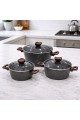 طقم قدور طبخ فاخر بتصميم أنيق يجمع بين الجمال والعملية، مصنوع من مواد عالية الجودة بلمسة حجرية مميزة تمنح توزيعًا متوازنًا للحرارة6قطع طقم قدور طبخ فاخر بتصميم أنيق يجمع بين الجمال والعملية، مصنوع من مواد عالية الجودة بلمسة حجرية مميزة تمنح توزيعًا متوازنًا للحرارة6قطع