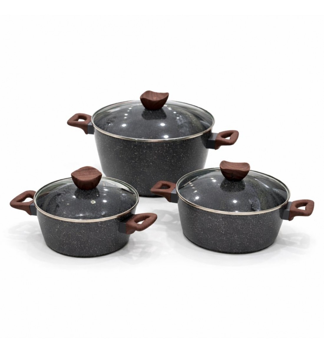 طقم قدور طبخ فاخر بتصميم أنيق يجمع بين الجمال والعملية، مصنوع من مواد عالية الجودة بلمسة حجرية مميزة تمنح توزيعًا متوازنًا للحرارة6قطع طقم قدور طبخ فاخر بتصميم أنيق يجمع بين الجمال والعملية، مصنوع من مواد عالية الجودة بلمسة حجرية مميزة تمنح توزيعًا متوازنًا للحرارة6قطع