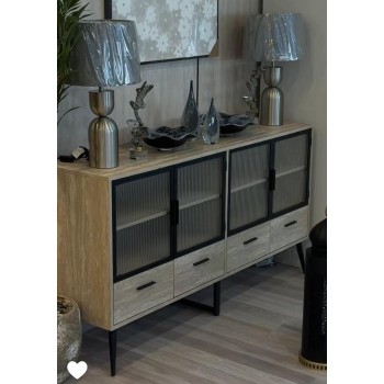  دولاب بوفيه أنيق وعصري بيج  المقاس: 160×40×83 سم