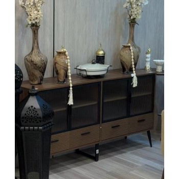  دولاب بوفيه أنيق وعصري بني المقاس: 160×40×83 سم