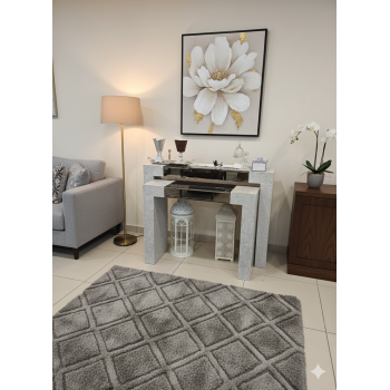 طقم طاولات  مدخل او كونسول  بديل الرخام  سطح وسط مرايا 2 حبة 