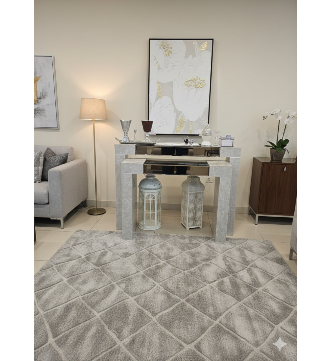 طقم طاولات  مدخل او كونسول  بديل الرخام  سطح وسط مرايا 2 حبة 