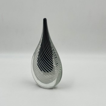 قطعة ديكور زجاجية فاخرة بتصميم عصري على شكل قطرة، مصنوعة من زجاج شفاف عالي الجودة22×11×4سم 