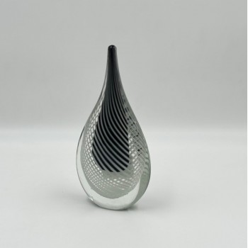 قطعة ديكور زجاجية فاخرة بتصميم عصري على شكل قطرة، مصنوعة من زجاج شفاف عالي الجودة22×11×4سم 