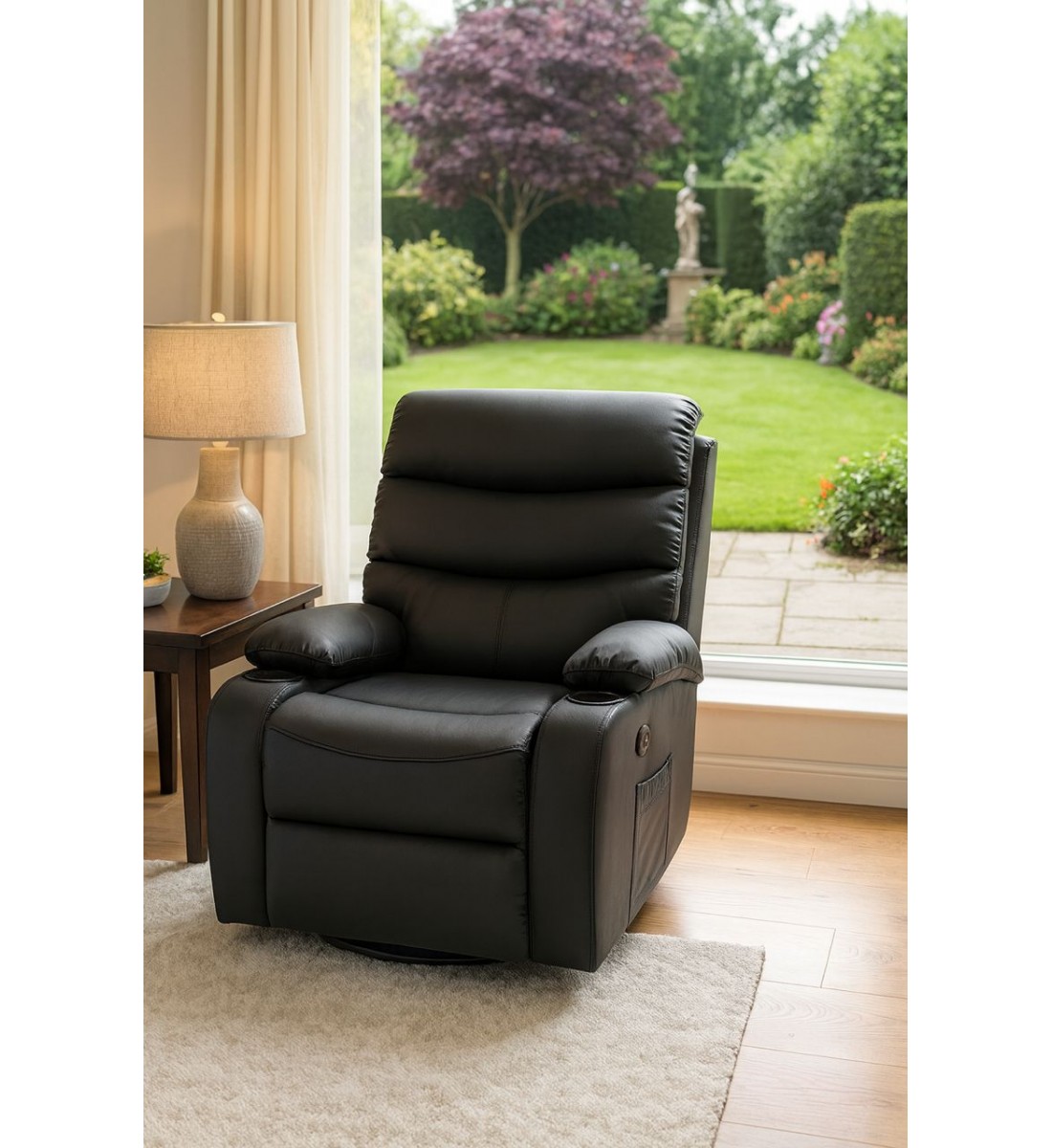 كرسي استرخاء هزاز دوار  اسود