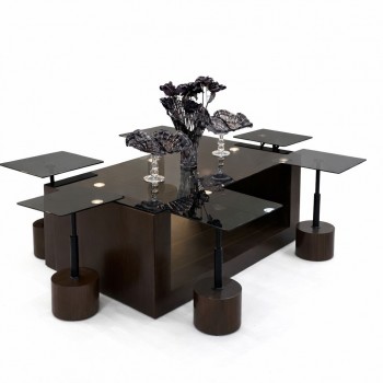  طاولة قهوة فاخرة بتصميم عصري مميز، تجمع بين الأناقة والوظيفة في قطعة واحدة7قطع 