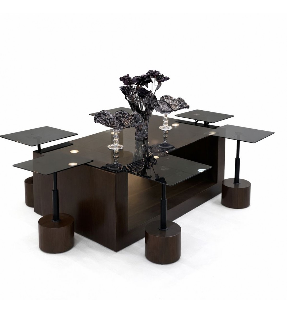  طاولة قهوة فاخرة بتصميم عصري مميز، تجمع بين الأناقة والوظيفة في قطعة واحدة7قطع 