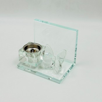 مبخرة أنيقة بتصميم عصري فاخر، مصنوعة من خامة شفافة عالية الجودة 12×9×10سم 